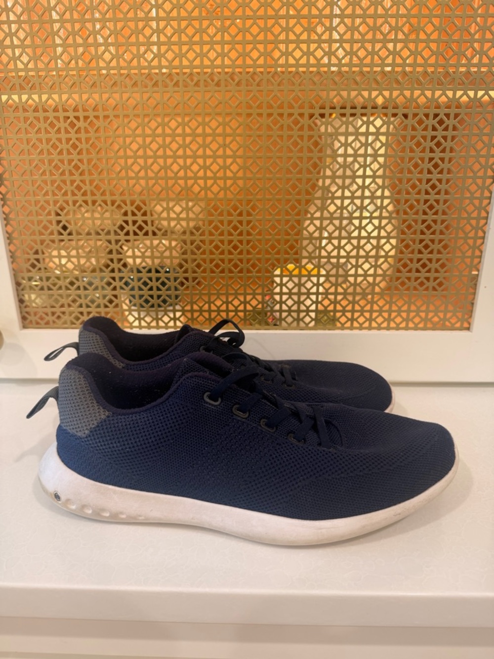Peter Millar Navy Knit Sneakers White Sole!Used condition- lots of life left! 11